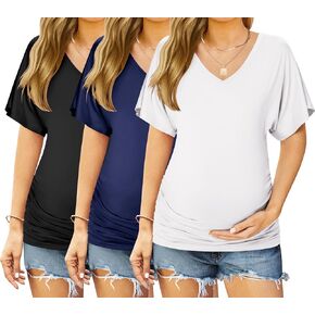 ekouaer 3 حزمة قمصان الأمومة الخامس العنق دولمان الأكمام الجانبية in Kuwait