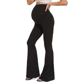 Peauty Buttery Soft Maternity Flared Leggings Over The Belly Stretchy Comfortable Pregnancy-Pants