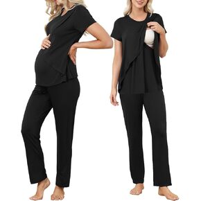 American Trends Maternity Nursing Pajamas Postpartum Breastfeeding Labor Delivery Pjs Pregnancy Sleepwear Lounge Set