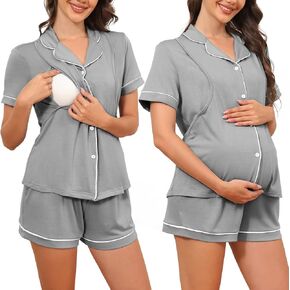 American Trends Maternity Nursing Pajamas Button Down Postpartum Lounge Sets for Women Pregnancy Breastfeeding Pjs