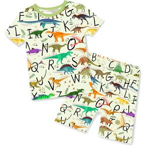 Bamboo Viscose Toddler Animal Pajamas Boys Girls Kids Cool Short Summer 12M-8Y Snug fit Pjs Set 2pcs