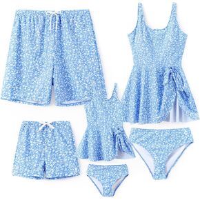 PATPAT Family Matching Swimwear Floral Pattern Tankini Swimsuits and Swim Trunks