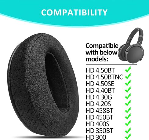 HD 4.50BT Replacement Earpads, Ear Pad Cushions for Sennheiser HD 4.50 BT, HD4.50BTNC, HD4.40BT, HD 4.30G, HD 4.20S, HD 458BT Headphones with Thick Memory Foam Soft Leather in Saudi Arabia