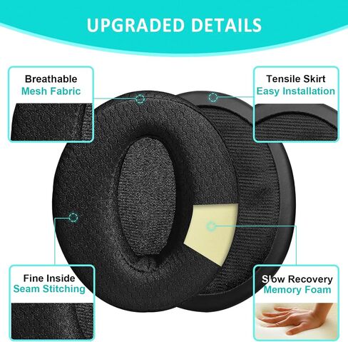 HD 4.50BT Replacement Earpads, Ear Pad Cushions for Sennheiser HD 4.50 BT, HD4.50BTNC, HD4.40BT, HD 4.30G, HD 4.20S, HD 458BT Headphones with Thick Memory Foam Soft Leather in Saudi Arabia