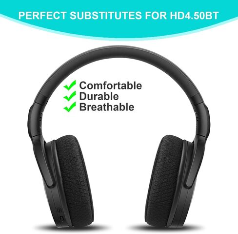HD 4.50BT Replacement Earpads, Ear Pad Cushions for Sennheiser HD 4.50 BT, HD4.50BTNC, HD4.40BT, HD 4.30G, HD 4.20S, HD 458BT Headphones with Thick Memory Foam Soft Leather in Saudi Arabia