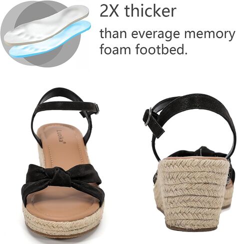 Luoika Women's Wide Width Wedge Sandals, Ankle Strap Open Toe Platform Espadrille Wedge Pump Heel Women's Sandals Concise Casual Summer Shoes. in Saudi Arabia