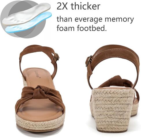 Luoika Women's Wide Width Ankle Strap Wedge Sandals | Wide Width, Adjustable Ankle Strap, Memory Foam, Espadrille Wedge Heel, Concise Casual, Dress, Daily Wear Summer in Saudi Arabia