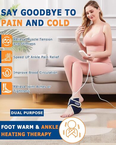 JOBYNA 2 عبوة من لفافة الكاحل المُدفأة لتخفيف آلام الكاحل، أجهزة تدفئة الكاحل الكهربائية العميقة الاختراق للنساء والرجال، 86 درجة فهرنهايت - 158 درجة فهرنهايت وإيقاف تلقائي in Kuwait