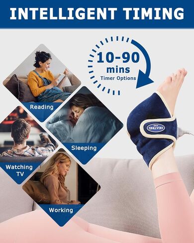 JOBYNA 2 عبوة من لفافة الكاحل المُدفأة لتخفيف آلام الكاحل، أجهزة تدفئة الكاحل الكهربائية العميقة الاختراق للنساء والرجال، 86 درجة فهرنهايت - 158 درجة فهرنهايت وإيقاف تلقائي in Kuwait