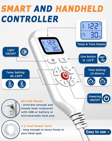 JOBYNA 2 عبوة من لفافة الكاحل المُدفأة لتخفيف آلام الكاحل، أجهزة تدفئة الكاحل الكهربائية العميقة الاختراق للنساء والرجال، 86 درجة فهرنهايت - 158 درجة فهرنهايت وإيقاف تلقائي in Kuwait