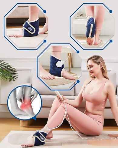 JOBYNA 2 عبوة من لفافة الكاحل المُدفأة لتخفيف آلام الكاحل، أجهزة تدفئة الكاحل الكهربائية العميقة الاختراق للنساء والرجال، 86 درجة فهرنهايت - 158 درجة فهرنهايت وإيقاف تلقائي in Kuwait