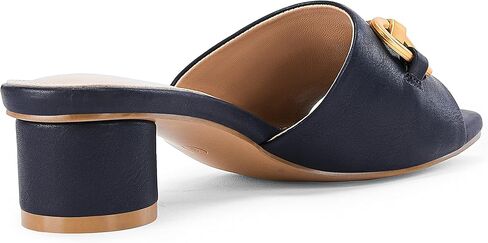 Coutgo Womens Heeled Slides Sandals Square Open Toe Slip on Comfortable Kitten Block Low Heel Metal Chain Dressy Shoes in Saudi Arabia