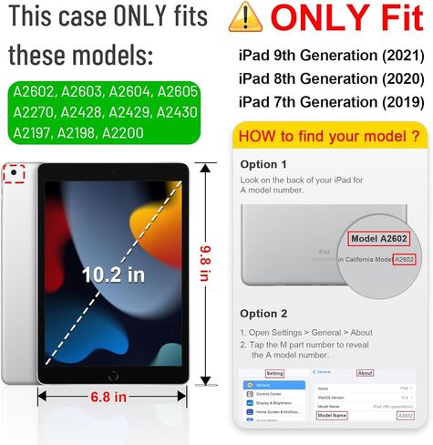 Fintie Folio Case for iPad 9th / 8th / 7th Generation (2021/2020/2019) 10.2 Inch - [Corner Protection] Premium Vegan Leather Stand Back Cover w/Pencil Holder, Auto Sleep/Wake, Black in Saudi Arabia