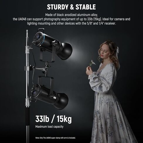 NEEWER 21" Magic Arm Camera Mount with Super Clamp, Overhead Desk Mount with 360° Dual Ball Head, 1/4" 3/8" 5/8" Stud Adapter for PA073 PA074 Phone Cage Rig DSLR Camera Monitor Video Light, UA018 in Saudi Arabia