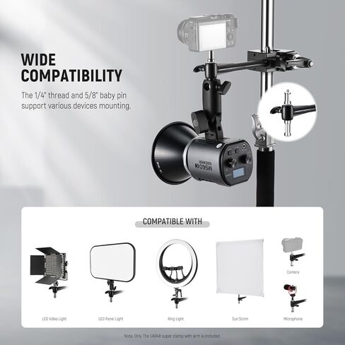 NEEWER 21" Magic Arm Camera Mount with Super Clamp, Overhead Desk Mount with 360° Dual Ball Head, 1/4" 3/8" 5/8" Stud Adapter for PA073 PA074 Phone Cage Rig DSLR Camera Monitor Video Light, UA018 in Saudi Arabia