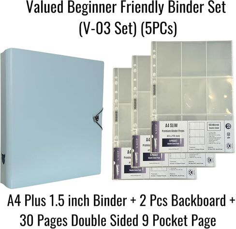 K-Keep A4 Plus Binder, 1.5 inch, Compact Kpop Photocard Binder with 30 Double Sided A4 Slim 9 Pocket Page and 2 Backboards, Comprehensive Beginner Binder (Purple) in Saudi Arabia