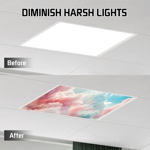 2Pack Flowers Light Light Wover for Classroom و Magnetic Drop Seiling Film Filter ، والقضاء in Saudi Arabia
