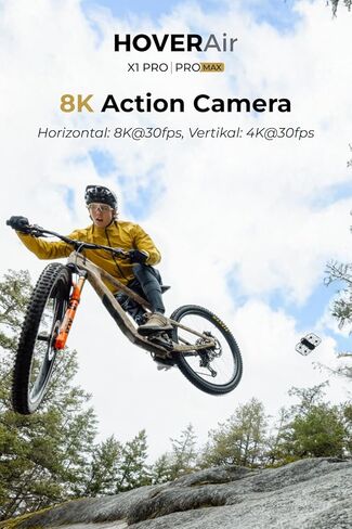 X1 Promax 8K Action Flying Camera ، بدون طيار قابلة للطي مع كاميرا مع 42 كم/ساعة سرعة متابعة ، 10+ أوضاع طيران تلقائية بالكامل ، تطير في أي مكان مع omniterrain ، SmoothCapture 2.0 (Combo) in Kuwait