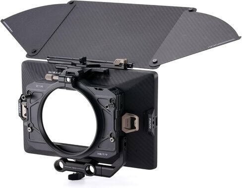 Tilta Mirage Pro Matte Box Base Kit | ألياف الكربون هود وعلم أعلى | استخدم ما يصل إلى 3 مرشحات 4x5.65 | 67 ، 72 ، 77 ، 82 ، 95 ، 110 و 136 ملم المحولات الأمامية | 15 مم LWS قوس التثبيت | قضية حمل in Kuwait