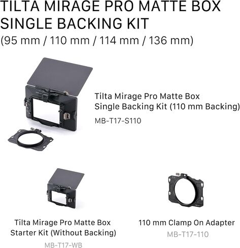Tilta Mirage Pro Matte Box - 95mm Single Backing Kit | Carbon Fiber | Starter Kit | Clamp On to Cine Lenses | Expandable Design | Lightweight Construction in Saudi Arabia