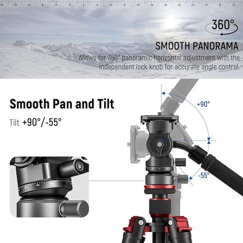 NEEWER Tripod Fluid Head with +/-10° Leveling Base(37mm Dia.), Metal Pan Tilt Head with Arca Type QR Plate, Telescopic Handle for Compact Video Camera DSLR Camera, Max Load 8.8lb/4kg, GM27 in Saudi Arabia