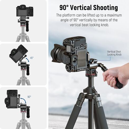 NEEWER Tripod Fluid Head with +/-10° Leveling Base(37mm Dia.), Metal Pan Tilt Head with Arca Type QR Plate, Telescopic Handle for Compact Video Camera DSLR Camera, Max Load 8.8lb/4kg, GM27 in Saudi Arabia