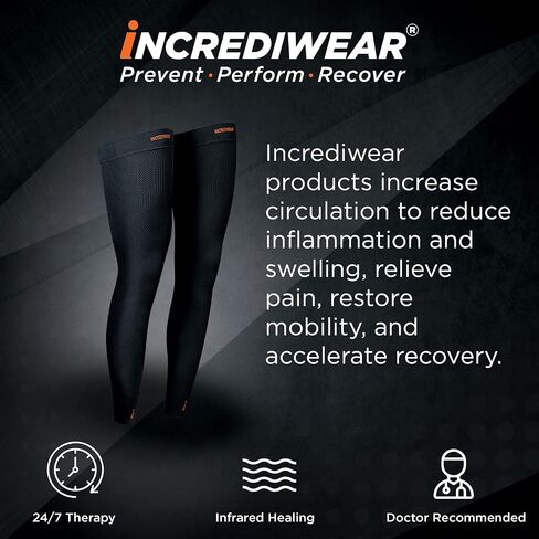 Incrediwear Leg Sleeve 2pk – Full Length Long Leg Sleeve for Leg Pain Relief & Muscle Recovery, Helps Reduce Swelling & Inflammation, Promotes Circulation, Leg Sleeves for Men & Women (Royal, X-Large) in Kuwait