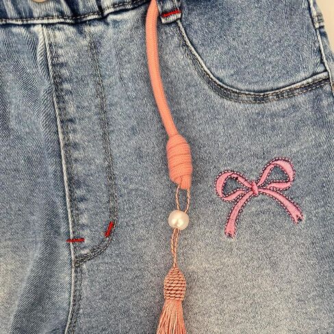 Peacolate 4-10Y Little&Big Girls Denim Summer Shorts Teens Elastic Waistband Heart Jeans in Saudi Arabia