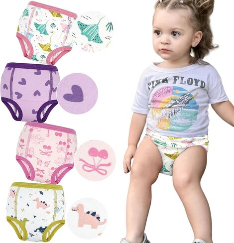 MooMoo Baby Absorbent Potty Training Underwear Cotton Pee Pants for Girl 2T | Breathable,Washable and Reusable, Daytime Potty Training in Saudi Arabia