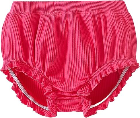 SOBOWO 3-Pack Bloomers for Baby Girls Diaper Covers Ribbed Ruffle Solid Triangle Baby Girl Shorts Summer Toddler Underwear in Saudi Arabia