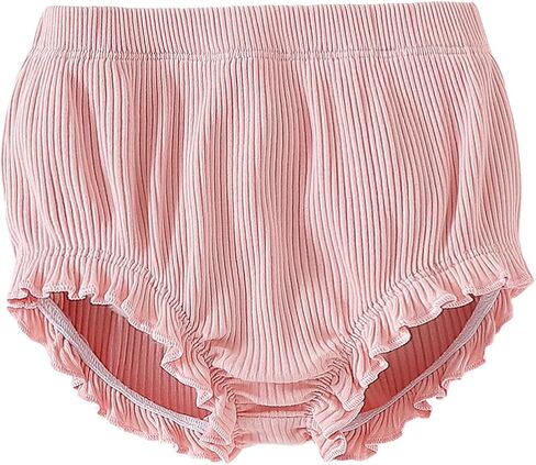 SOBOWO 3-Pack Bloomers for Baby Girls Diaper Covers Ribbed Ruffle Solid Triangle Baby Girl Shorts Summer Toddler Underwear in Saudi Arabia