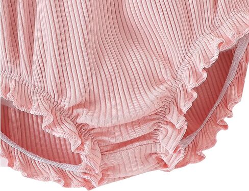 SOBOWO 3-Pack Bloomers for Baby Girls Diaper Covers Ribbed Ruffle Solid Triangle Baby Girl Shorts Summer Toddler Underwear in Saudi Arabia