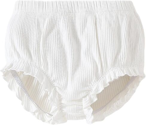 SOBOWO 3-Pack Bloomers for Baby Girls Diaper Covers Ribbed Ruffle Solid Triangle Baby Girl Shorts Summer Toddler Underwear in Saudi Arabia
