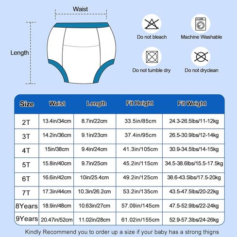MOEMOE BABY Training Underwear Absorbent Cotton Potty Training Pants for Boys and Girls 2–9 Years in Kuwait