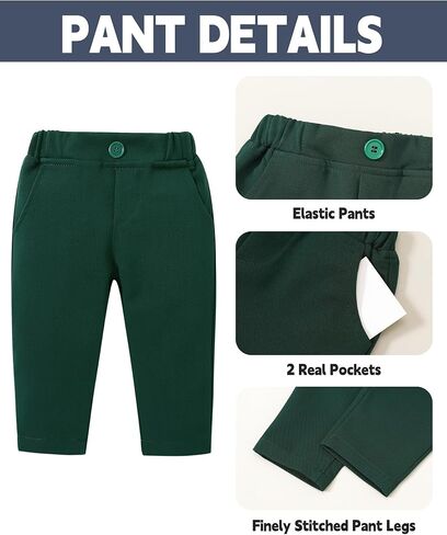 Coco&RARA Baby Boy Clothes Suits Infant Tuxedo Gentleman Outfits, Formal Dress Shirt+Vest+Corsage+tie+Pants Baby Suit Sets in Kuwait