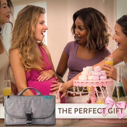 Kopi Baby Portable Diaper Changing Pad - Baby Diaper Changer Travel Bag with Wipes Pocket, Smart Design Portable Changing Mat, Infant Travel Station Kit, Gift for Newborn Girl & Boy - Grey, Classic in Kuwait