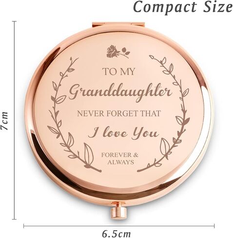 Inspirational Gifts for Women, Personalized Motherd Day Graduation Birthday Gifts, Unique Friendship Gifts, Engraved Compact Mirror with Sentimental Quote for Her Mom Grandma Best Friends Female in Kuwait