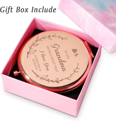 Inspirational Gifts for Women, Personalized Motherd Day Graduation Birthday Gifts, Unique Friendship Gifts, Engraved Compact Mirror with Sentimental Quote for Her Mom Grandma Best Friends Female in Kuwait