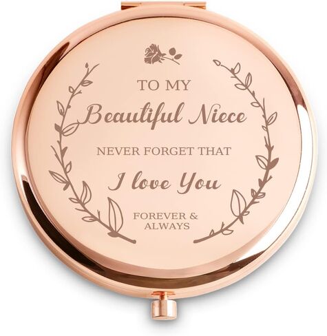 Inspirational Gifts for Women, Personalized Motherd Day Graduation Birthday Gifts, Unique Friendship Gifts, Engraved Compact Mirror with Sentimental Quote for Her Mom Grandma Best Friends Female in Kuwait