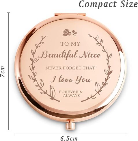 Inspirational Gifts for Women, Personalized Motherd Day Graduation Birthday Gifts, Unique Friendship Gifts, Engraved Compact Mirror with Sentimental Quote for Her Mom Grandma Best Friends Female in Kuwait