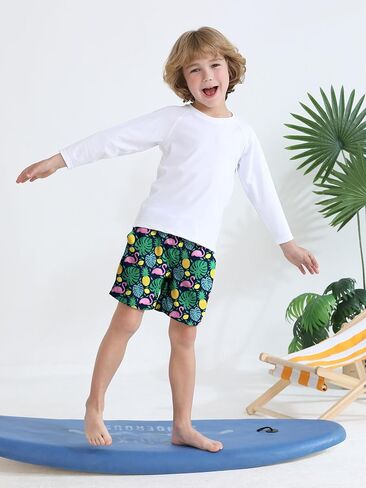 2 Pack Toddler Boys Swim Trunks UPF 50+ Swim Shorts with Mesh Liner Boy Stretch Suit Swimsuit in Saudi Arabia