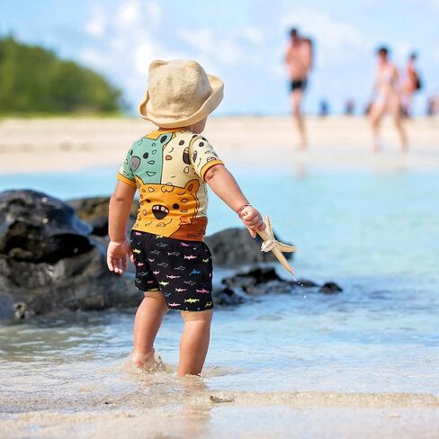 BRISIRA Toddler Boys Swim Trunks Swimsuit Boys Bathing Suit Compression Boxer Brief Liner Anti-Chafe Little Kids Baby 12m-5t in Kuwait