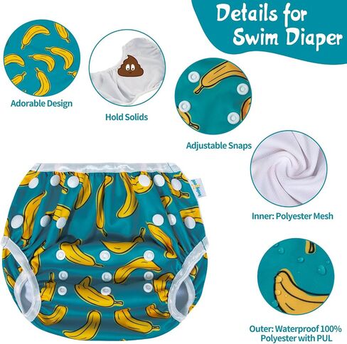 babygoal Baby Swimsuits with Reusable Swim Diaper 2 Piece Bathing Suit UPF 50 Sun Protection for Infant Toddler Boy Girl in Saudi Arabia