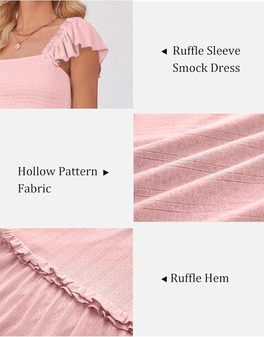 OUGES Womens 2026 Summer Maternity Photoshoot Dress Boho Maxi Smocked Baby Shower Dress Ruffle Sleeve Maternity Clothes in Kuwait