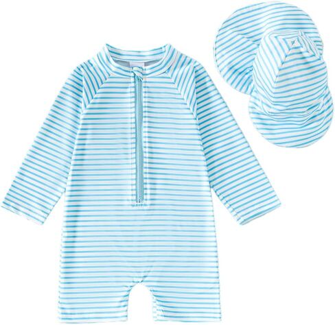 Noubeau Baby Boys' One Piece Swimsuits Toddler Swimwear with Rash Guard Infant Bathing Suit for Boys Swim Sun Hat Set in Saudi Arabia