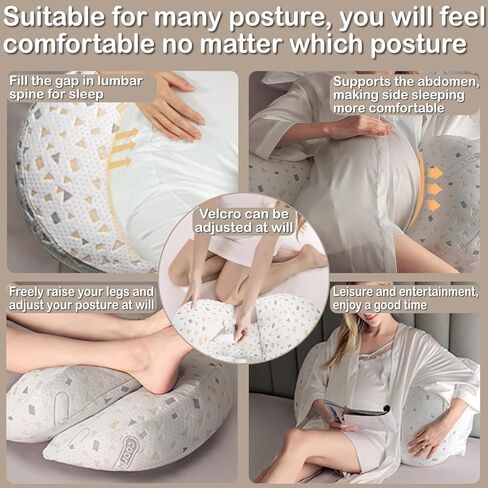 Pregnancy Pillow, Maternity Pillow for Pregnant Women, Soft Maternity Pillow with Detachable & Adjustable Pillow Cover, HIPS Legs in Kuwait