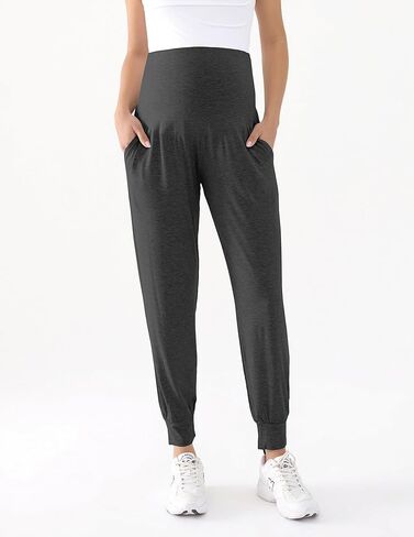 ركض الأمومة للنساء بنطال الحمل على سروال البطن العرق الفضفاضة مع الجيوب in Kuwait