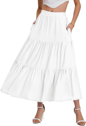 تنانير Maxi Maxi bloggerlove للنساء الصيفي الصيفي الطويل التنورة بوهو بوهو تنانير مع جيوب XS-XL in Saudi Arabia