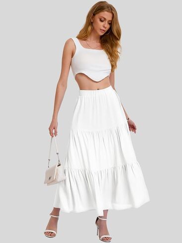 تنانير Maxi Maxi bloggerlove للنساء الصيفي الصيفي الطويل التنورة بوهو بوهو تنانير مع جيوب XS-XL in Saudi Arabia