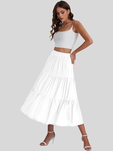تنانير Maxi Maxi bloggerlove للنساء الصيفي الصيفي الطويل التنورة بوهو بوهو تنانير مع جيوب XS-XL in Saudi Arabia
